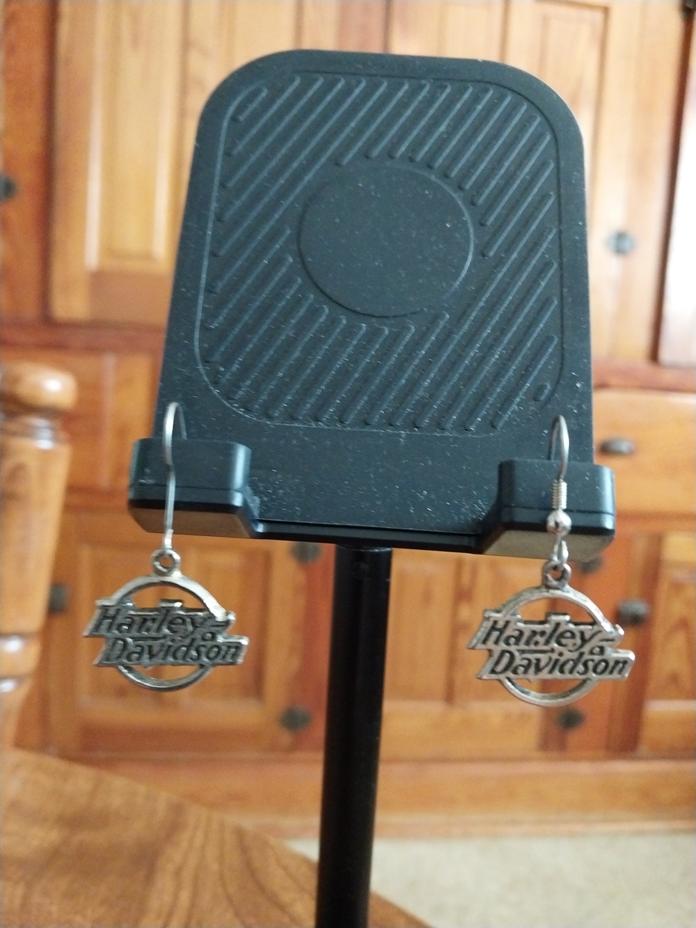 Harley-Davidson Silver Logo Dangle Earrings